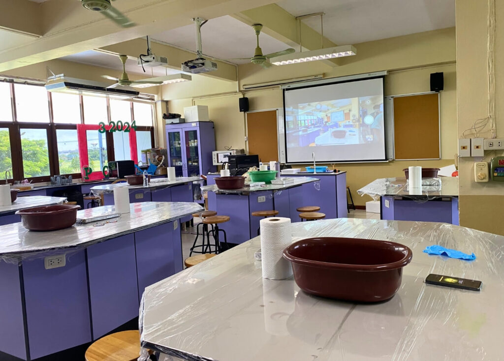 Materials and Laboratory during the Fish and Frog Dissection Lab Activity to explore its External and Internal Anatomy